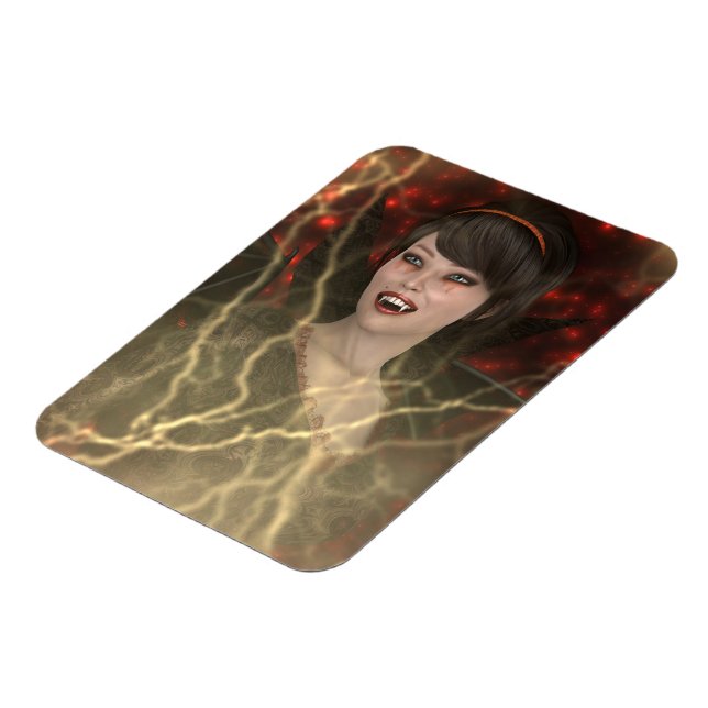 Schöne Lady Vamp Perfekter Halloween-Stil Magnet (Linke Seite)