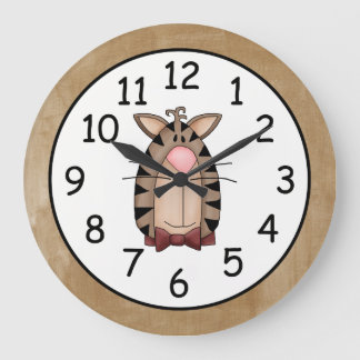 Schöne Land-Katze Große Wanduhr