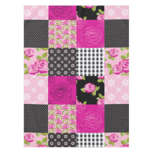 Schöne Land-Patchwork-Steppdecke Tischdecke