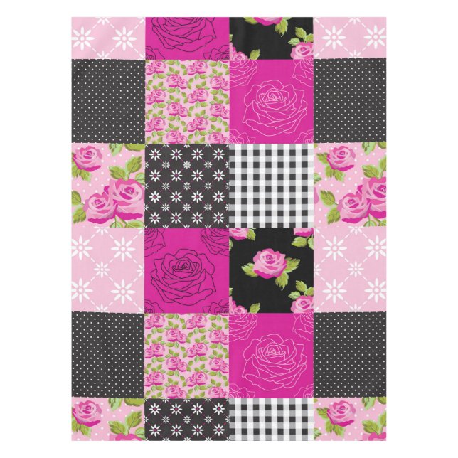 Schöne Land-Patchwork-Steppdecke Tischdecke (Vorderseite)