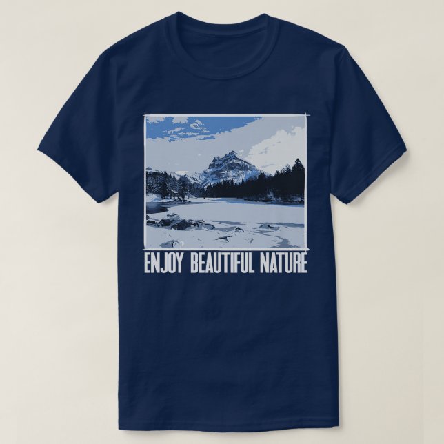 Schöne Landschaft Alp Berg Im Fünfspänner über den T-Shirt (Design vorne)