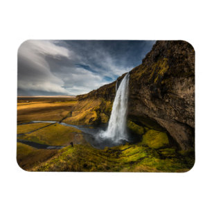 Schöne Landschaft Aussicht auf Seljalandsfoss Magnet