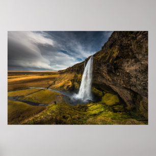 Schöne Landschaft Aussicht auf Seljalandsfoss Poster