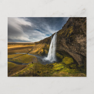 Schöne Landschaft Aussicht auf Seljalandsfoss Postkarte