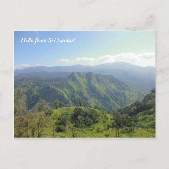 Schöne Landschaft der Berge Sri Lankas Postkarte (Vorderseite)