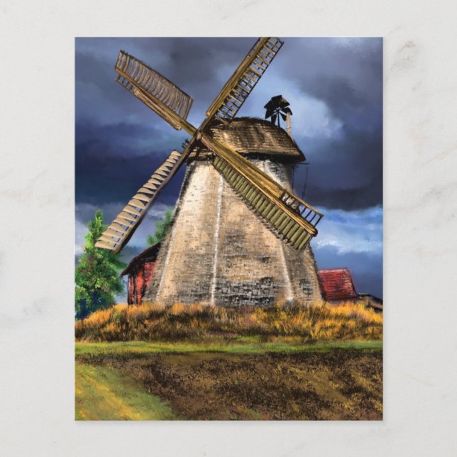 Schöne Landschaft der niederländischen Windmühle - Flyer (Vorne)