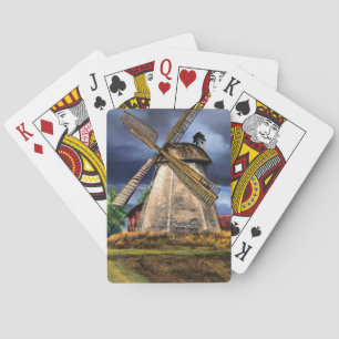 Schöne Landschaft der niederländischen Windmühle - Spielkarten