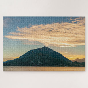 Schöne Landschaft des Comer Sees bei Sonnenunterga Puzzle