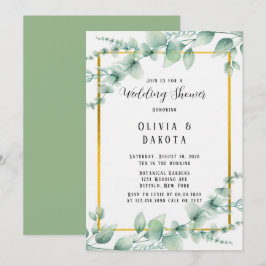 Schöne Landschaft Grün Gold Polterabend Einladung