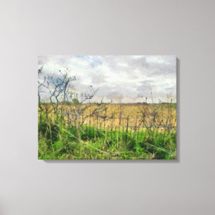 Schöne Landschaft in Iowa mit alter Zäune Leinwanddruck