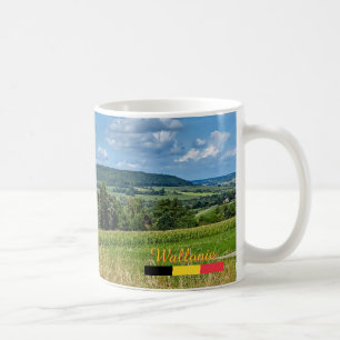 Schöne Landschaft in Wallonien, Reise Kaffeetasse