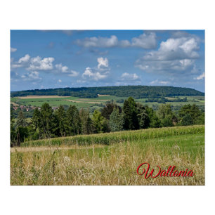 Schöne Landschaft in Wallonien, Reise Poster