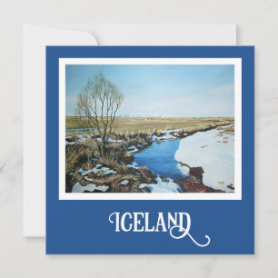 Schöne Landschaft Islands Schöne Kunst Feiertagskarte