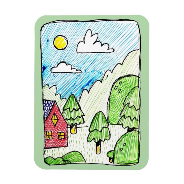 Schöne Landschaft Magnet (Vertikal)