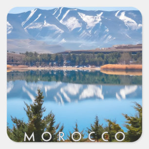 Schöne Landschaft Marokkos Marrakesch Quadratischer Aufkleber