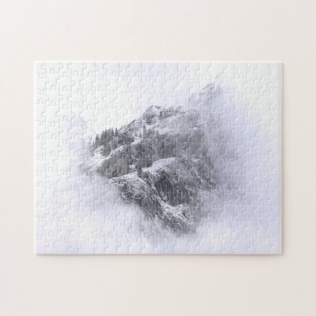 Schöne Landschaft mit schneebedeckten Bergen Puzzle (Horizontal)