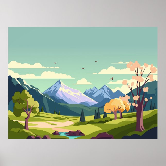 Schöne Landschaft Poster (Vorne)