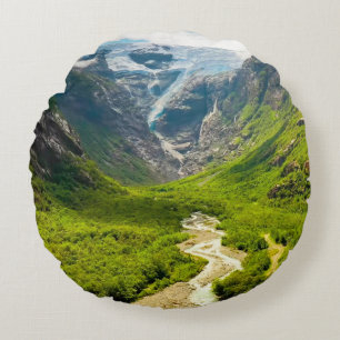 Schöne Landschaft von Norwaytravel, Abenteuer Rundes Kissen