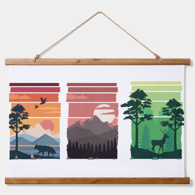 Schöne Landschaftsbilder Wandteppich Mit Holzrahmen (Vorne)