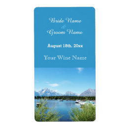 schöne Landschaftsfotografie Hochzeitsweinlabel