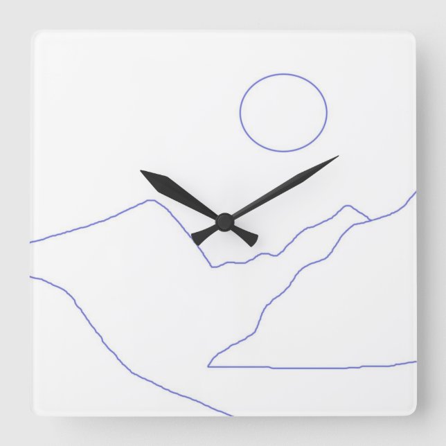 schöne Landschaftsmalerei Quadratische Wanduhr (Vorderseite)