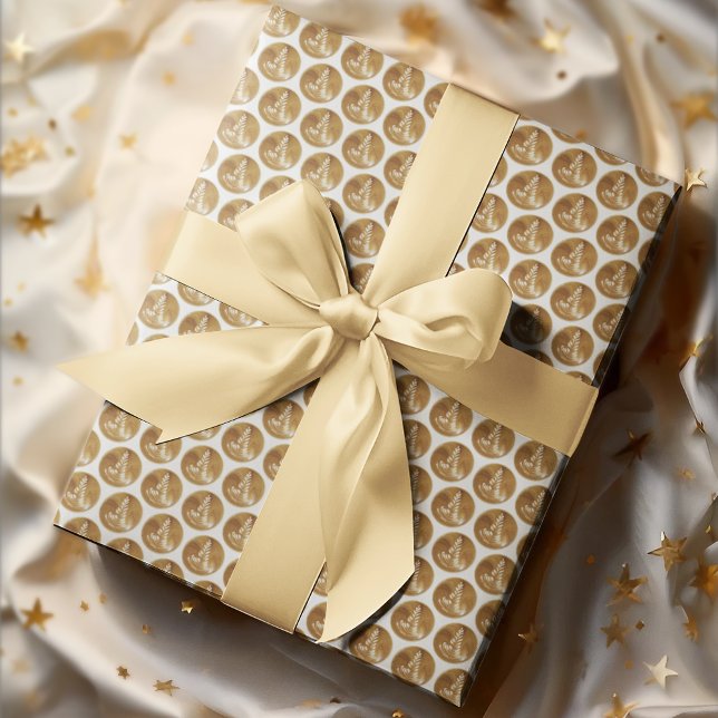 Schöne Latte Floral Leaf Art Tree Geschenkpapier (Von Creator hochgeladen)