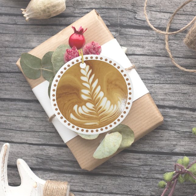 Schöne Latte Floral Leaf Art Tree Keramikornament (Von Creator hochgeladen)