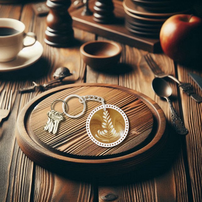 Schöne Latte Floral Leaf Art Tree Schlüsselanhänger (Von Creator hochgeladen)