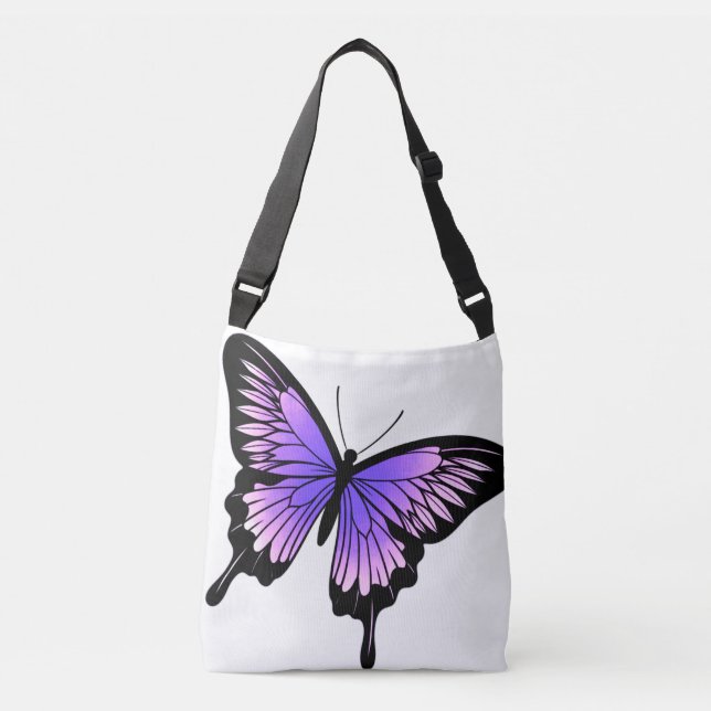 Schöne Lavendel Butterfly Crosskörper Tasche (Vorderseite)
