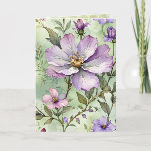 Schöne Lavendel-Rose Karte