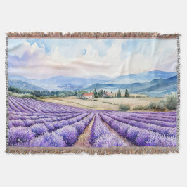Schöne Lavendelfelder Aquarelle Decke