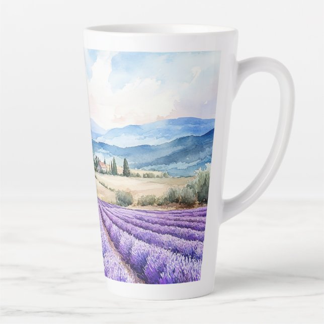 Schöne Lavendelfelder Kunst Milchtasse (Rechts)