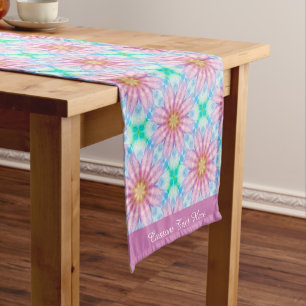 Schöne Lavender Blume Blumenkohl Fraktal Design Kurzer Tischläufer