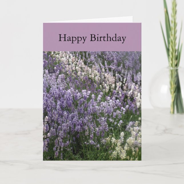 Schöne Lavender Happy Birthday Card Karte (Vorderseite)