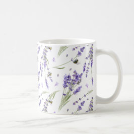 Schöne Lavender Honey Bees Floral Kaffeetasse