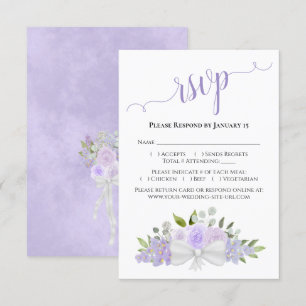 Schöne Lavender Lila Wasserfarben Rose Hochzeit RSVP Karte