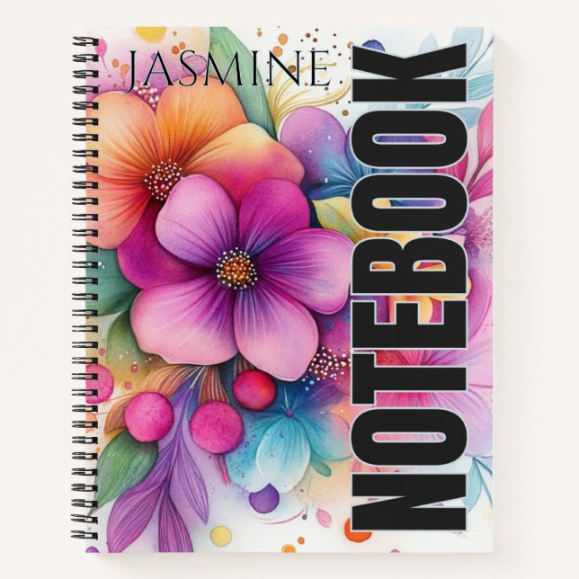 Schöne lebendige Blumenexplosion Notizbuch (Vorderseite)