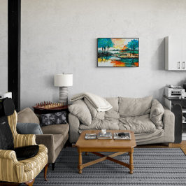 Schöne, lebendige Farben Landschaftsbild Kunst und Fliese