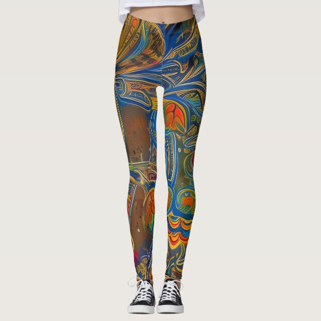 Schöne Leggings der Abstrakten Kunst (Vorderseite)