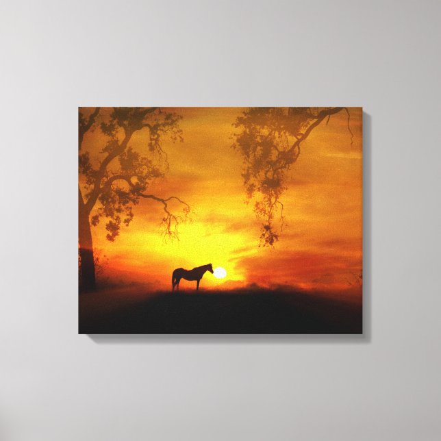 Schöne Leinwand für Pferde und Sonnenaufgänge (Vorderseite)