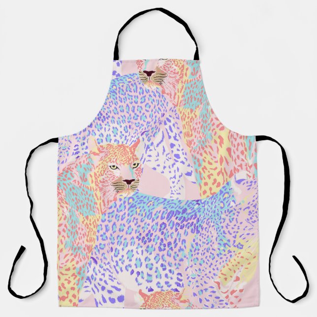 Schöne Leopard-Nahtlos-Muster-Illustration Kunst Schürze (Vorderseite)