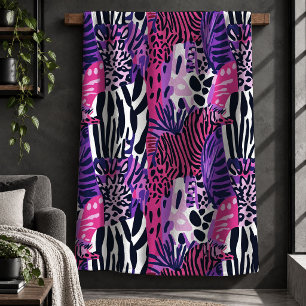Schöne Leopard Tiger Haut Magenta Rosa Decke Sherpadecke