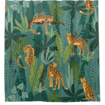 Schöne Leoparden und tropische Blätter