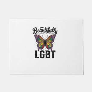 Schöne LGBT Schmetterling Vintage Pride Shirt_1 Fußmatte
