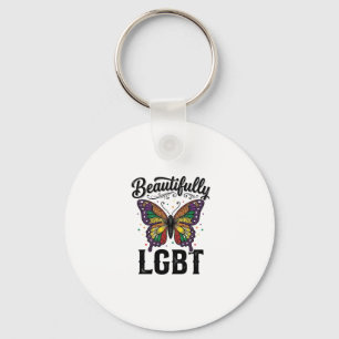 Schöne LGBT Schmetterling Vintage Pride Shirt_1 Schlüsselanhänger