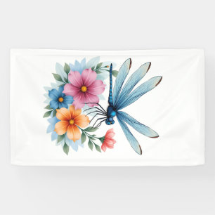 Schöne Libelle Wasserfarben Kunst Insektenliebhabe Banner