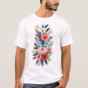 Schöne Libellen-Aquarell-Kunst Insektenliebhaber E T-Shirt