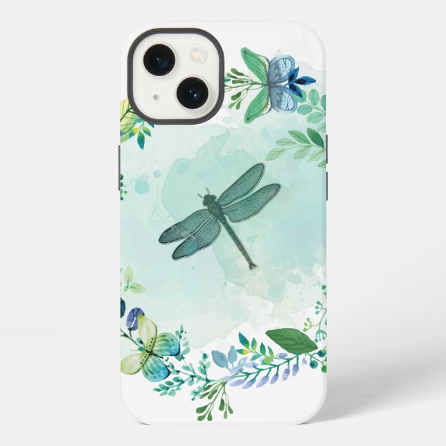 Schöne Libellen-Schmetterling-Kunst iPhone Hülle (Rückseite)