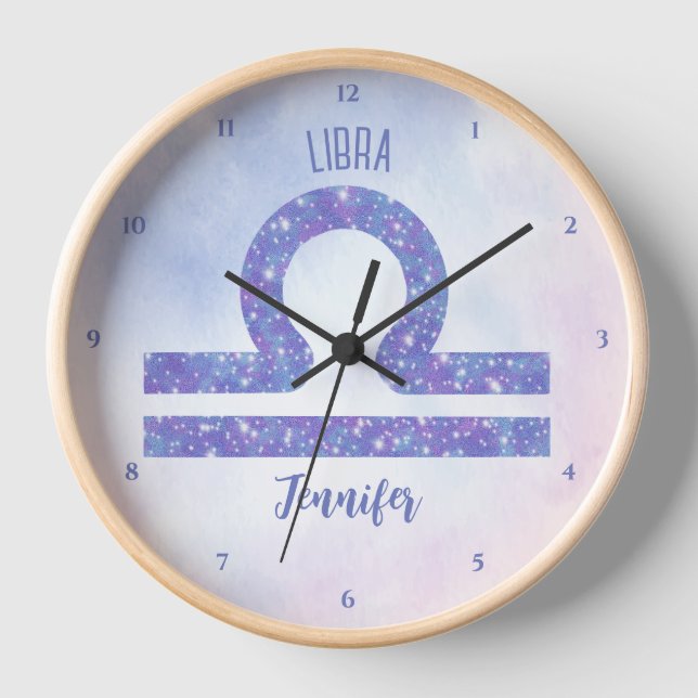 Schöne Libra Astrologie Signieren Personalisiert L Uhr (Vorderseite)
