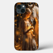 Schöne Lichter Fantasy Girl Pferd